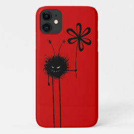 赤くおもしろいなゴシック様式邪悪な花の虫 iPhone 11 ケース