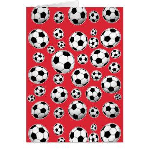 赤くおもしろいなサッカーボールパターン