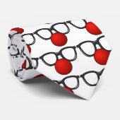 赤くおもしろいな鼻が付いているおもしろいなガラス ネクタイ (ロール)