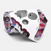 赤くおよび青のガの入れ墨の首のタイ ネクタイ (ロール)