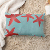 赤くおよび青のヒトデ ランバークッション (ブランケット)