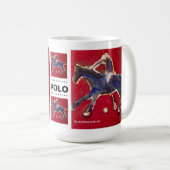 赤くおよび青のポロのマグ コーヒーマグカップ (正面右)