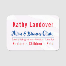 赤くおよび青の信頼 名札