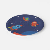 赤くおよび青の宇宙の紙皿 ペーパープレート (アングル)