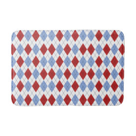 赤くおよび青の格子縞 バスマット