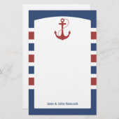 赤くおよび青の航海のないかり 便箋 (正面/裏面)