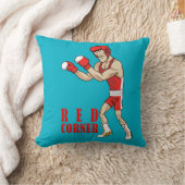 赤くおよび青の角のボクサー クッション (ブランケット)