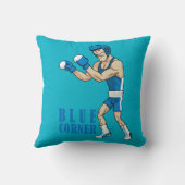 赤くおよび青の角のボクサー クッション (裏面)