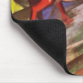 赤くおよび青の馬のマウスパッド マウスパッド (コーナー)