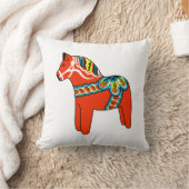 赤くおよび青のDalaの馬の枕 クッション (ブランケット)