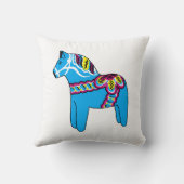 赤くおよび青のDalaの馬の枕 クッション (裏面)