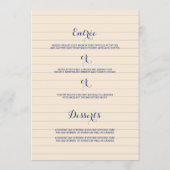 赤くおよび青化学結婚式メニュー メニュー (裏面)