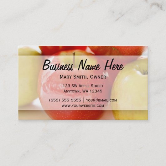 赤くおよび黄色のりんご 名刺 (正面)