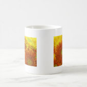 赤くおよび黄色のアフリカデイジー コーヒーマグカップ (中央)