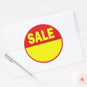 赤くおよび黄色の小売り小売販売のステッカー ラウンドシール (封筒)