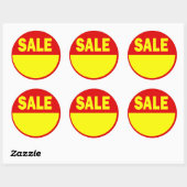 赤くおよび黄色の小売り小売販売のステッカー ラウンドシール (シート)