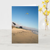 赤くおよび黄色凧、挨拶状 カード (黄色い花)