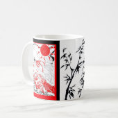 赤くおよび黒いおよびWhtieのマグ コーヒーマグカップ (正面左)