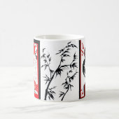 赤くおよび黒いおよびWhtieのマグ コーヒーマグカップ (中央)