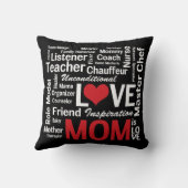 赤くおよび黒いすばらしいマルチタスクお母さん クッション (裏面)