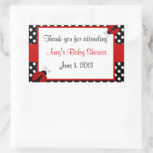 赤くおよび黒いてんとう虫はステッカー感謝していしています 長方形シール (バッグ)