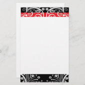 赤くおよび黒いエレガント 便箋 (正面/裏面)