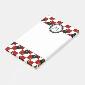 赤くおよび黒いオンドリの鶏パターン ポストイット (アングル)