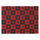 赤くおよび黒いカジノのトランプのポーカーのトランプパターン テーブルクロス (正面(横))