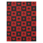 赤くおよび黒いカジノのトランプのポーカーのトランプパターン テーブルクロス (正面)