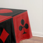 赤くおよび黒いカジノのトランプのポーカーのトランプパターン テーブルクロス (インサイチュ)