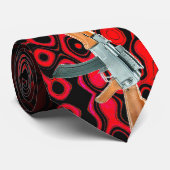 赤くおよび黒いカラシニコフ自動小銃 ネクタイ (ロール)