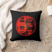 赤くおよび黒いギターおよび低音の陰陽 クッション (ブランケット)