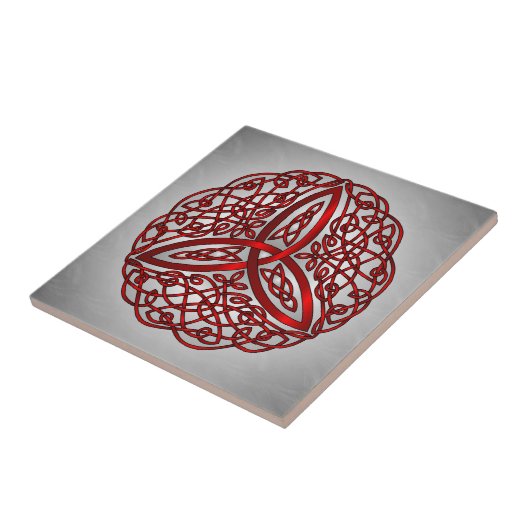 赤くおよび黒いケルト族の芸術の三位一体の結び目 タイル (側面)