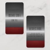 赤くおよび黒いステンレス鋼の金属 名刺 (正面/裏面)