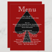 赤くおよび黒いスペードのカスタムな結婚式メニュー メニュー (正面/裏面)