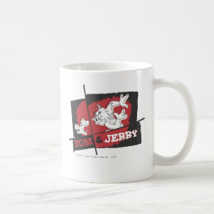 赤くおよび黒いトムとジェリー コーヒーマグカップ