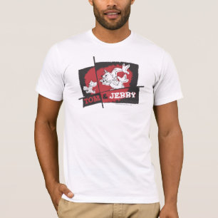 赤くおよび黒いトムとジェリー Tシャツ