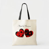 赤くおよび黒いハートのバッグ トートバッグ (正面)