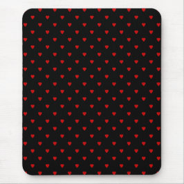 赤くおよび黒いハート。 パターン マウスパッド