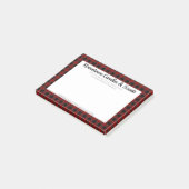 赤くおよび黒いバッファローの格子縞の素朴なビジネス ポストイット (アングル)