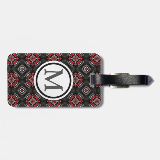 赤くおよび黒いパターン ラゲッジタグ (裏面横)