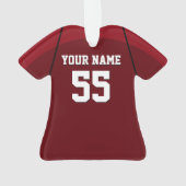 赤くおよび黒いフットボールジャージー オーナメント (裏面)