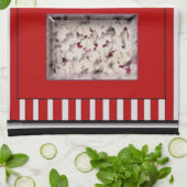 赤くおよび黒いポップコーンの台所タオル キッチンタオル (折り畳み)