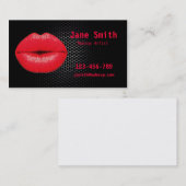 赤くおよび黒いメーキャップアーティストの魅力的なパンク80s 名刺 (正面/裏面)