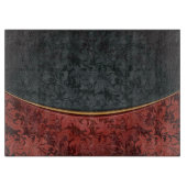 赤くおよび黒いヴィンテージのオーナメント カッティングボード (正面)