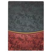 赤くおよび黒いヴィンテージのオーナメント クリップボード (裏面)