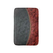 赤くおよび黒いヴィンテージのオーナメント バスマット (正面縦)