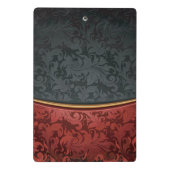 赤くおよび黒いヴィンテージのオーナメント ミニクリップボード (裏面)