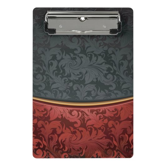 赤くおよび黒いヴィンテージのオーナメント ミニクリップボード (正面)