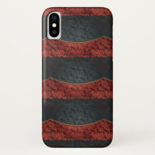 赤くおよび黒いヴィンテージのオーナメント iPhone X ケース